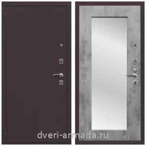 С зеркалом и шумоизоляцией, Дверь входная Армада Комфорт Антик медь / МДФ 16 мм ФЛЗ-пастораль Бетон темный
