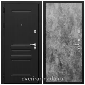 Входные двери с тремя петлями, Дверь входная Армада Экстра МДФ 10 мм ФЛ-243 Черная шагрень / МДФ 6 мм ПЭ Цемент темный