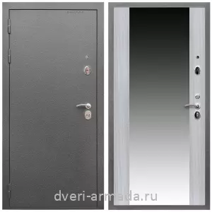 Входные двери с тремя петлями, Дверь входная Армада Оптима Антик серебро / МДФ 16 мм СБ-16 Сандал белый