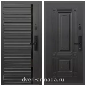 МДФ с молдингом, Умная входная смарт-дверь Армада Каскад BLACK МДФ 10 мм Kaadas S500  / МДФ 16 мм ФЛ-2 Венге