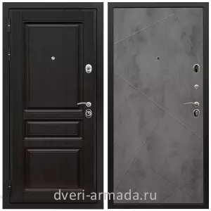 Входные двери с тремя петлями, Дверь входная Армада Премиум-Н МДФ 16 мм ФЛ-243 Венге / МДФ 10 мм ФЛ-291 Бетон темный
