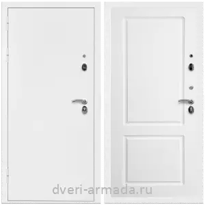 Входные двери с тремя петлями, Дверь входная Армада Оптима Белая шагрень / МДФ 16 мм ФЛ-117 Белый матовый