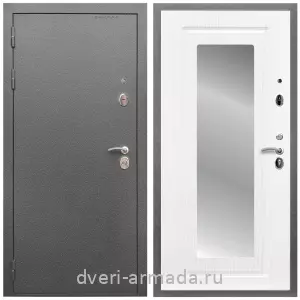 Входные двери с тремя петлями, Дверь входная Армада Оптима Антик серебро / МДФ 16 мм ФЛЗ-120 Ясень белый
