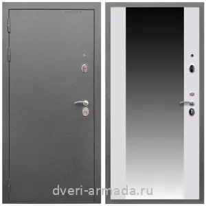 Входные двери с тремя петлями, Дверь входная Армада Оптима Антик серебро / МДФ 16 мм СБ-16 Белый матовый