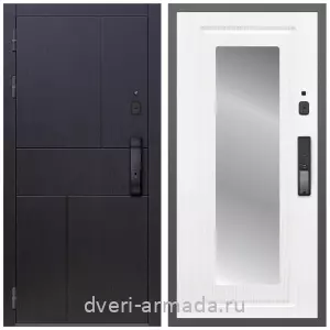 Двери МДФ для квартиры, Умная входная смарт-дверь Армада Оникс МДФ 10 мм Kaadas K9 / МДФ 16 мм ФЛЗ-120 Ясень белый