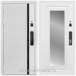Входные двери Люкс, Умная входная смарт-дверь Армада Каскад WHITE МДФ 10 мм Kaadas K9 / МДФ 16 мм ФЛЗ-120 Ясень белый