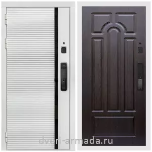 Двери оптом, Металлическая умная входная смарт-дверь Армада Каскад WHITE Kaadas K9 / МДФ 16 мм ФЛ-58 Венге