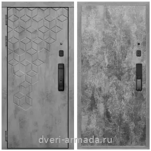 МДФ с молдингом, Дверь входная Армада Квадро МДФ 16 мм Kaadas K9 / МДФ 6 мм ПЭ Цемент темный