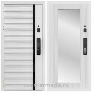 Входные двери МДФ для офиса, Умная входная смарт-дверь Армада Каскад WHITE МДФ 10 мм Kaadas K9 / МДФ 16 мм ФЛЗ-Пастораль, Сандал белый