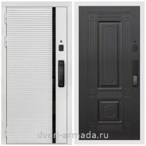 Двери оптом, Металлическая умная входная смарт-дверь Армада Каскад WHITE МДФ 10 мм Kaadas K9 / МДФ 16 мм ФЛ-2 Венге