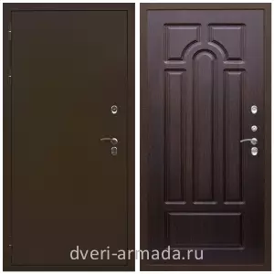 Входные двери с тремя петлями, Дверь входная железная наружная в частный дом Армада Термо Молоток коричневый/ МДФ 6 мм ФЛ-58 Венге с терморазрывом