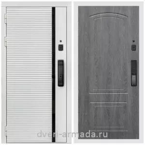 Двери оптом, Металлическая умная входная смарт-дверь Армада Каскад WHITE Kaadas K9 / МДФ 6 мм ФЛ-138 Дуб Филадельфия графит