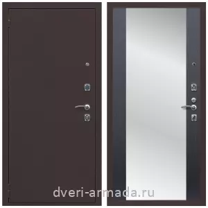 С зеркалом и шумоизоляцией, Дверь входная Армада Комфорт Антик медь / МДФ 16 мм СБ-16 Венге с зеркалом