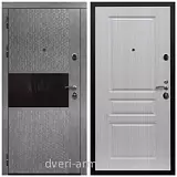 Дверь входная Армада Престиж Черная шагрень МДФ 16 мм Штукатурка графит / ФЛ-243 Дуб белёный
