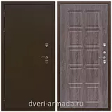 Дверь входная уличная для загородного дома Армада Термо Молоток коричневый/ МДФ 10 мм ФЛ-38 Дуб филадельфия графит на заказ