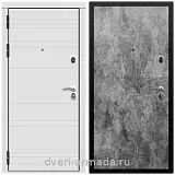 Дверь входная Армада Престиж Черная шагрень Белый матовый линии горизонт МДФ 16 мм / МДФ 6 мм ПЭ Цемент темный