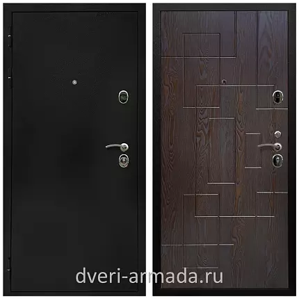 Дверь входная Армада Престиж Черная шагрень / МДФ 16 мм ФЛ-57 Дуб шоколад
